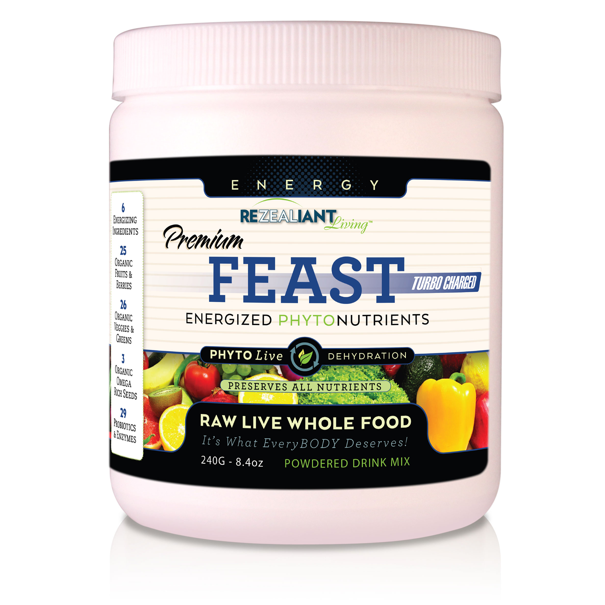 Premium Feast Turbo Charged powder container